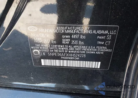 2017 Hyundai Sonata Sport from USA, damaged, VIN 5NPE34AFXHH524228